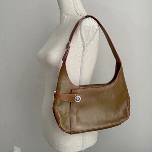 Vintage Shoulder Bag Leather Baguette Multi Color